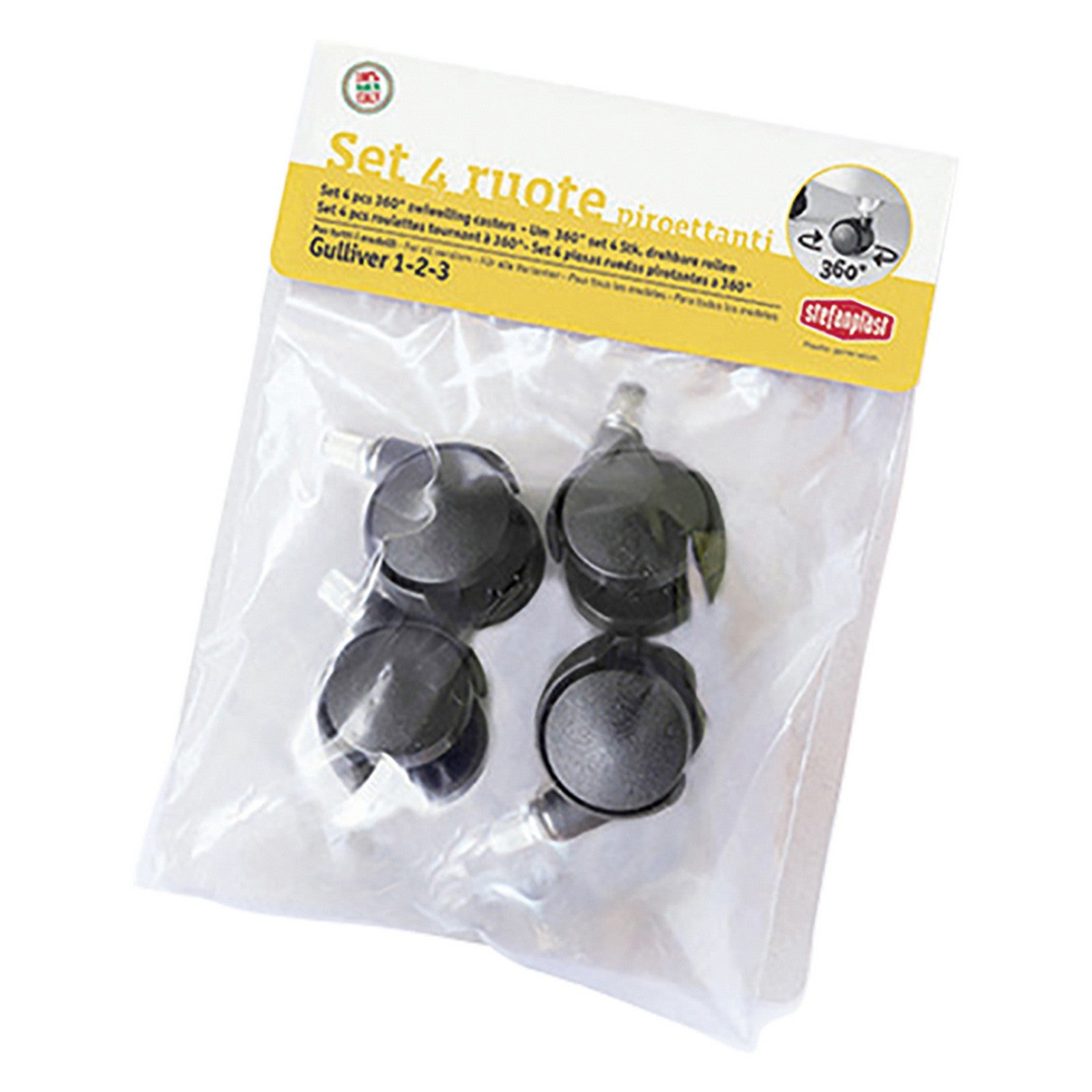 cf ruote per trasportino 'gulliver' 4 pezzi codice 6060544 cod:ferx.6060544nlm