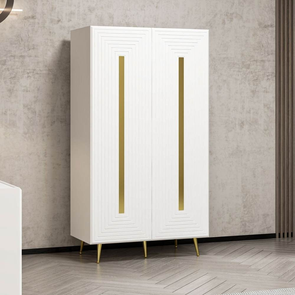 Armadio multiuso 2 ante Jose 90x47x164h colore bianco particolari oro