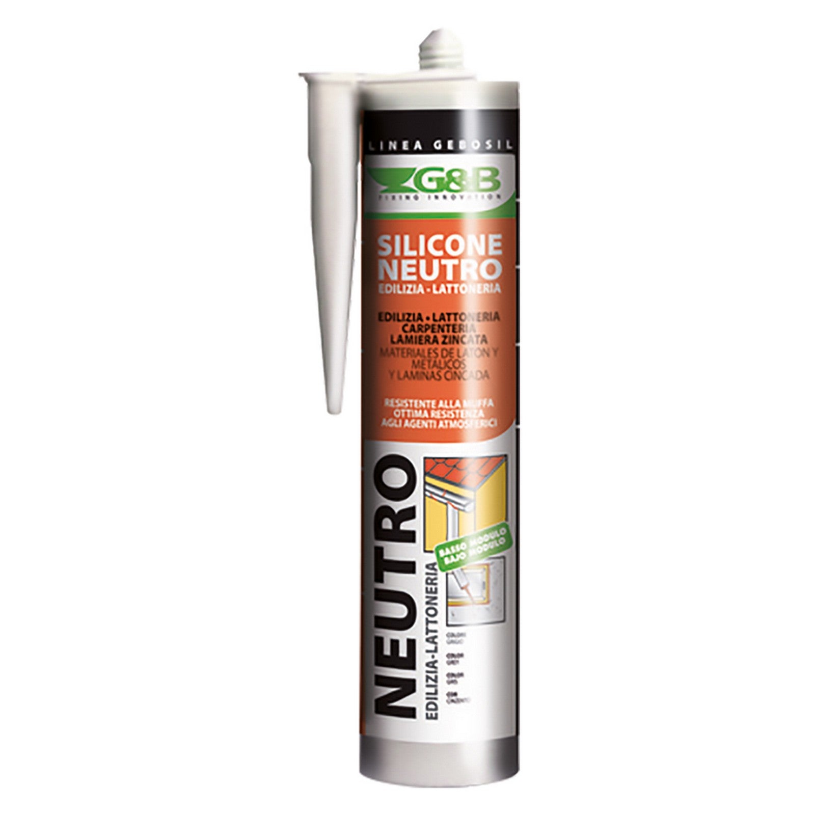 24pz silicone neutro per lattoneria 'gebosil' grigio ml 310 cod:ferx.9007860nlm