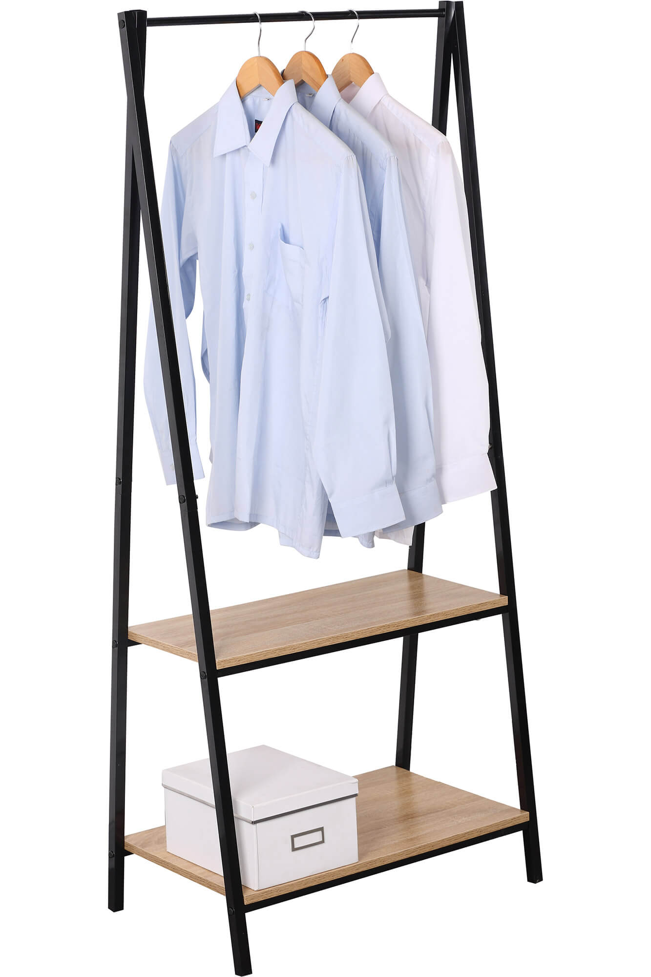 Stender Appendiabiti 2 Ripiani 64x40x150 cm in Metallo e Truciolato Motti