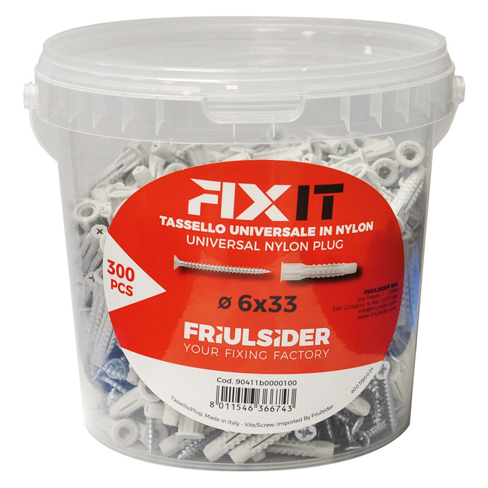 cf tassello nylon ''fixit'' ø8 x 51 mm tsp 5 x 60 mm 130 pz cod:ferx.4306786nlm