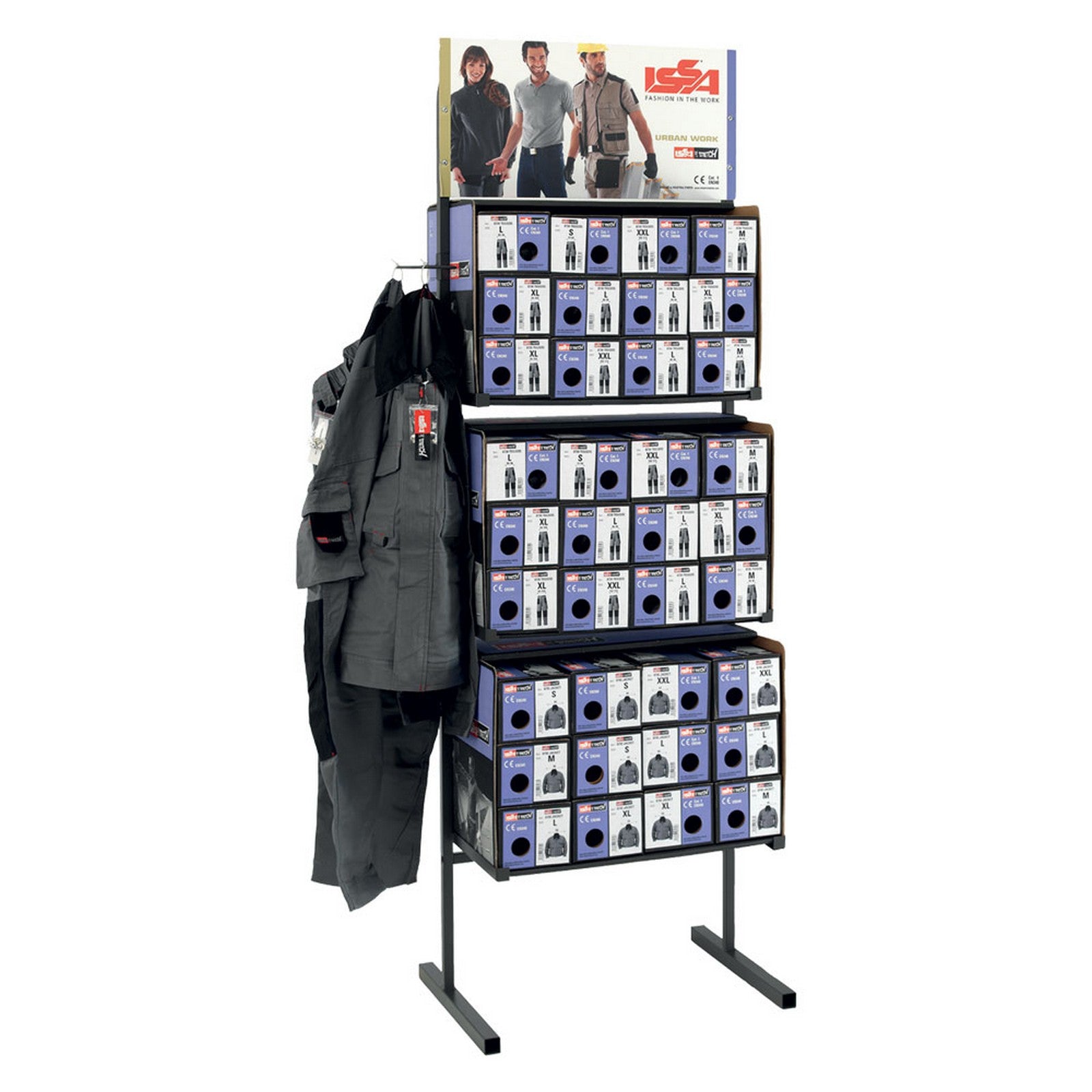 espositore per abbigliamento 'issa' fornito vuoto cod:ferx.espstarternlm
