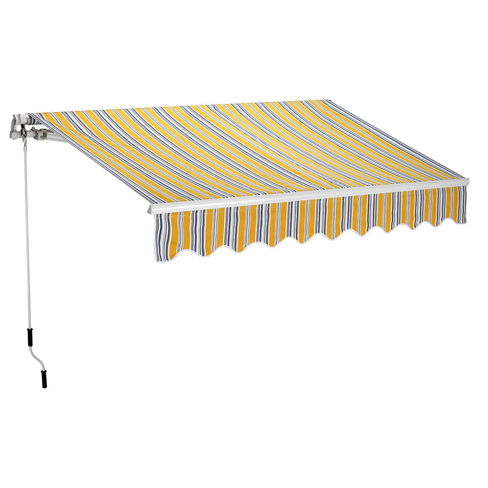 Tenda da Sole Barra Quadra 200x250 cm Tessuto in Poliestere Riga Gialla Scura