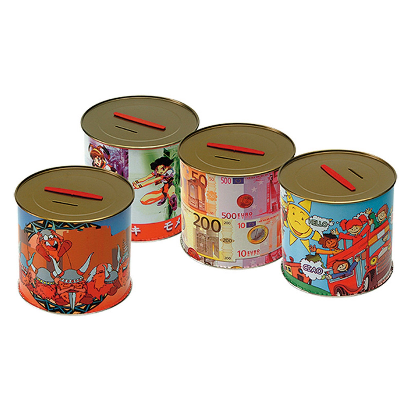 20pz salvadanaio in latta tipo piccolo - h.12 cm x ø11 cod:ferx.3131810nlm