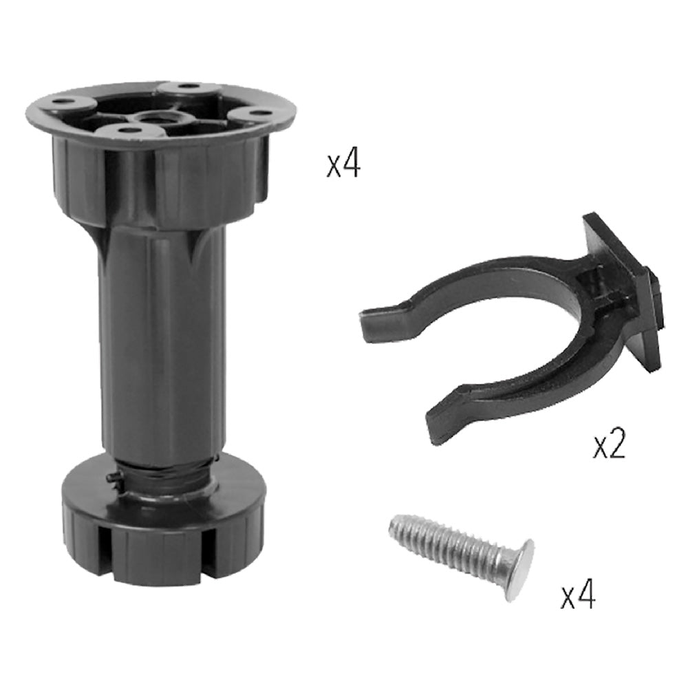 4pz piedino per mobili regolabile altezza registrabile mm 100 - 130 cod:ferx.3102880nlm