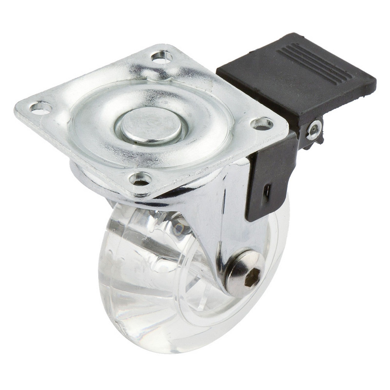 12pz ruota per mobili trasparente con freno ø 50 cod:ferx.3148920nlm