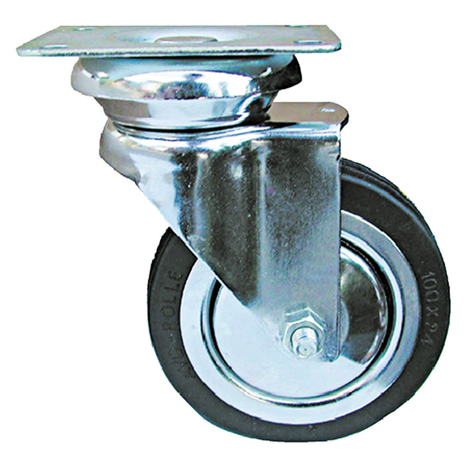 4pz ruote per mobili art.155 ø 100 piastra mm 90 x 70 cod:ferx.314552nlm