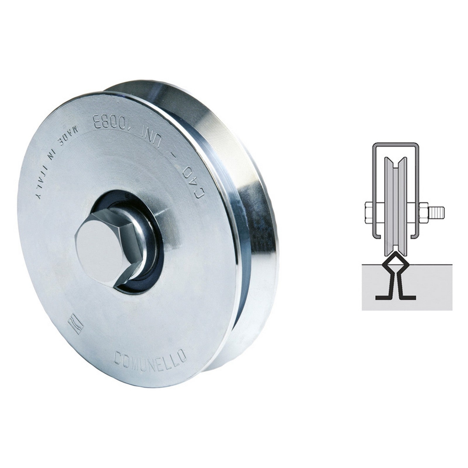 10pz ruota per cancelli gola a ''y'' art.306y ø 80 cod:ferx.315142nlm