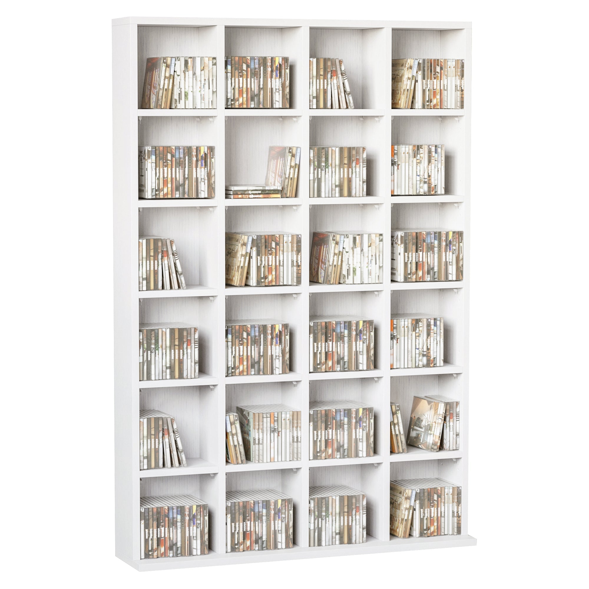 Libreria in Legno 24 Scomparti Bianco 130.5x89x20 cm