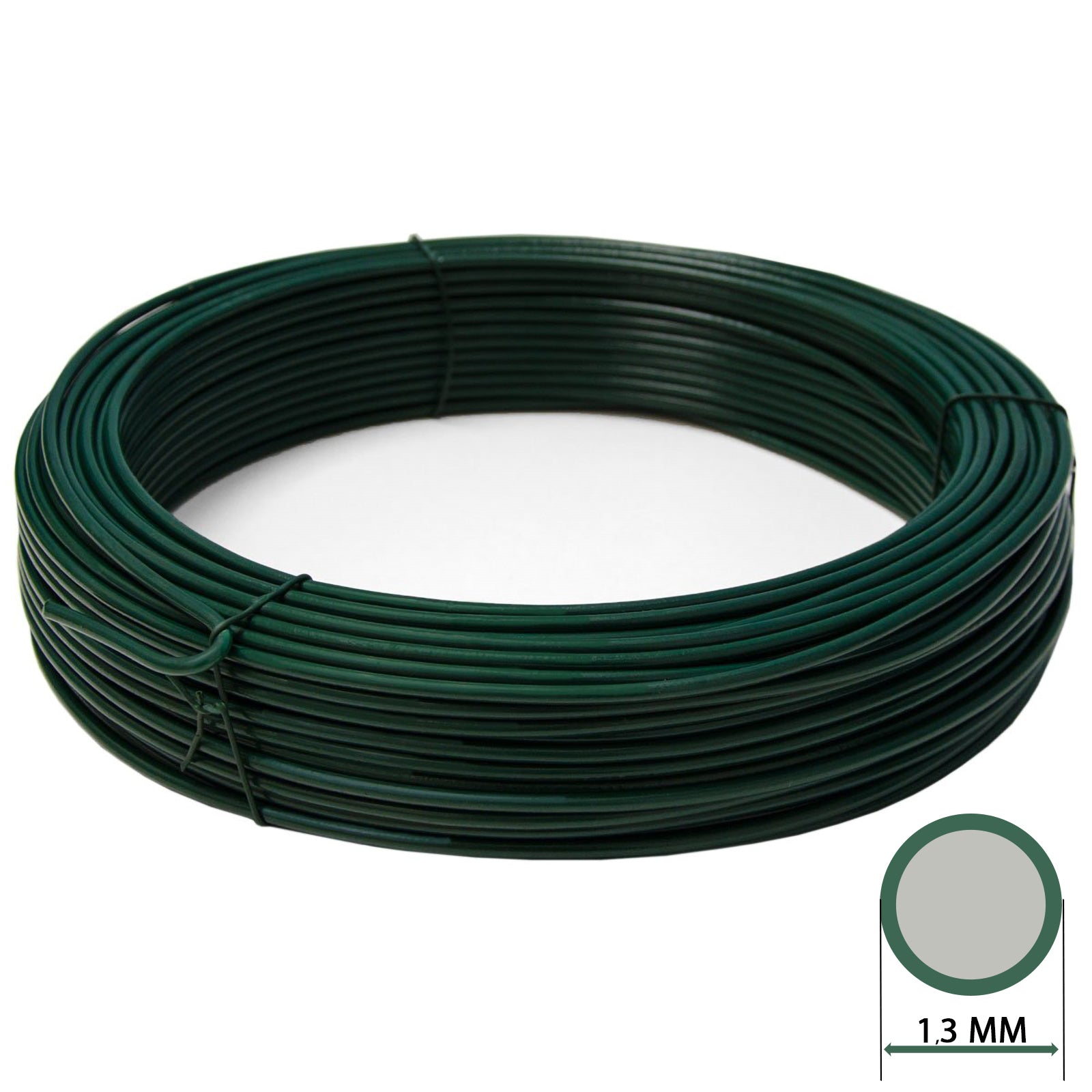 1 pz filo tensione plastificato verde diametro 3,3 mm. (100mt) cod:ferx.mi.138.1.stock