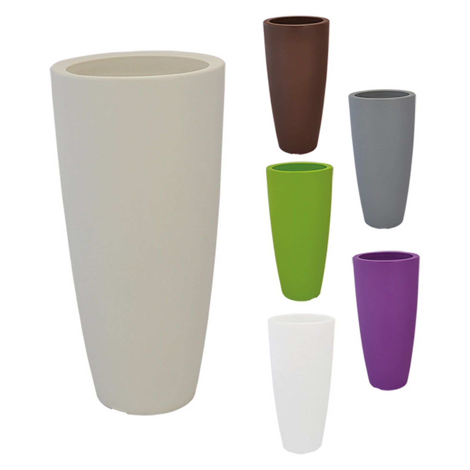 vaso tondo ''stilo'' øcm 40xh.90 - 20 lt. marrone cod:ferx.6126799nlm