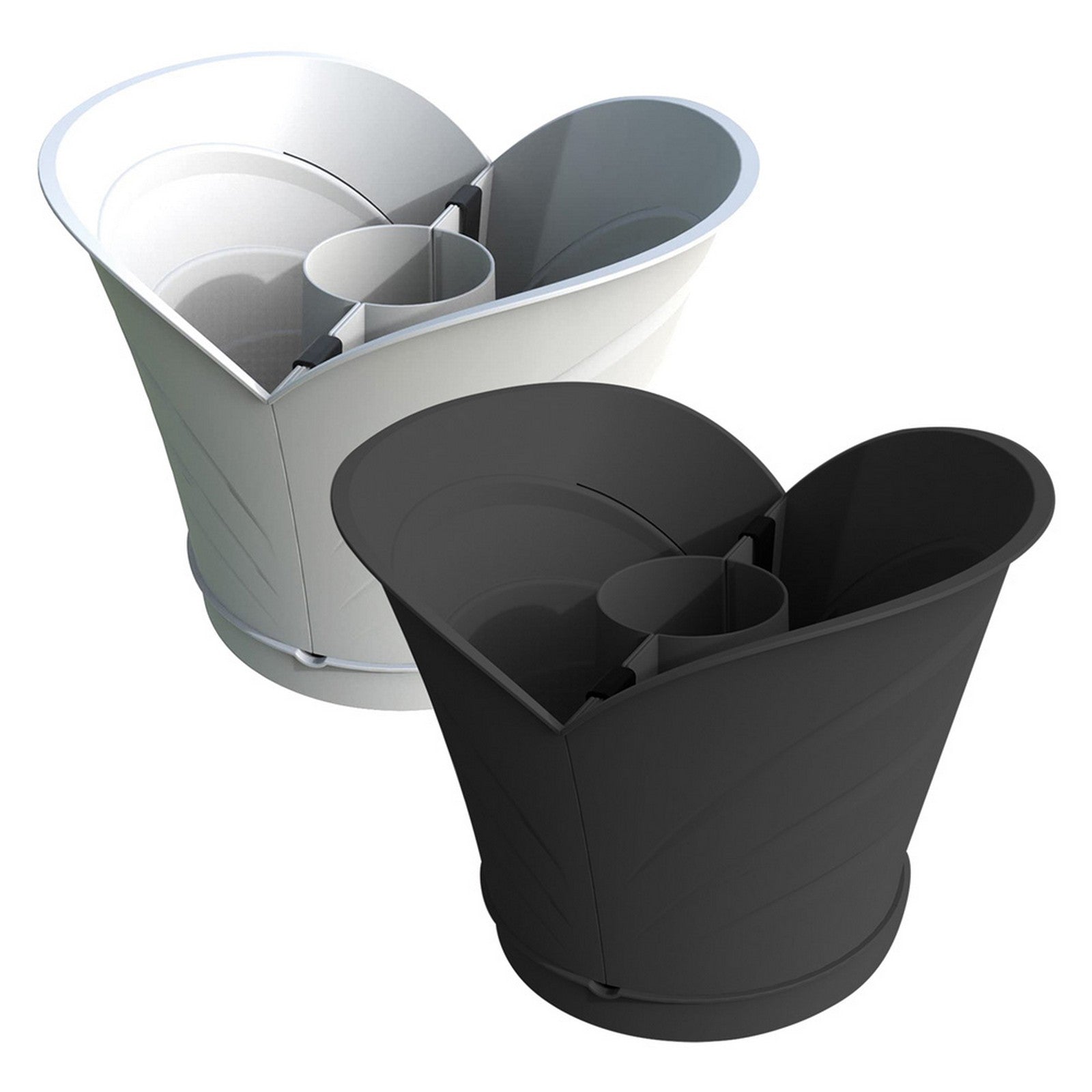 cf vaso 'tulipano' in set cm 34,5 x 19 x h 30 lt. 5 - grigio cod:ferx.6125052nlm