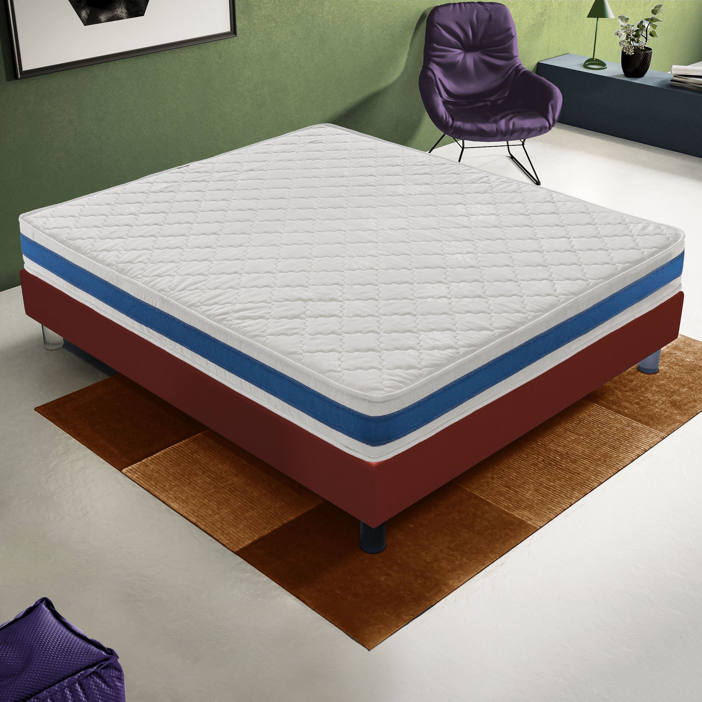 Materasso Matrimoniale 200x200 in Waterfoam - Ortopedico - reversibile - 11 zone di comfort H3