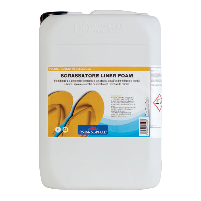 Sgrassatore Liner Foam 10 Kg - Specifico Per Residui Calcarei, Sporco E Macchie Sulla Superfice Della Piscina