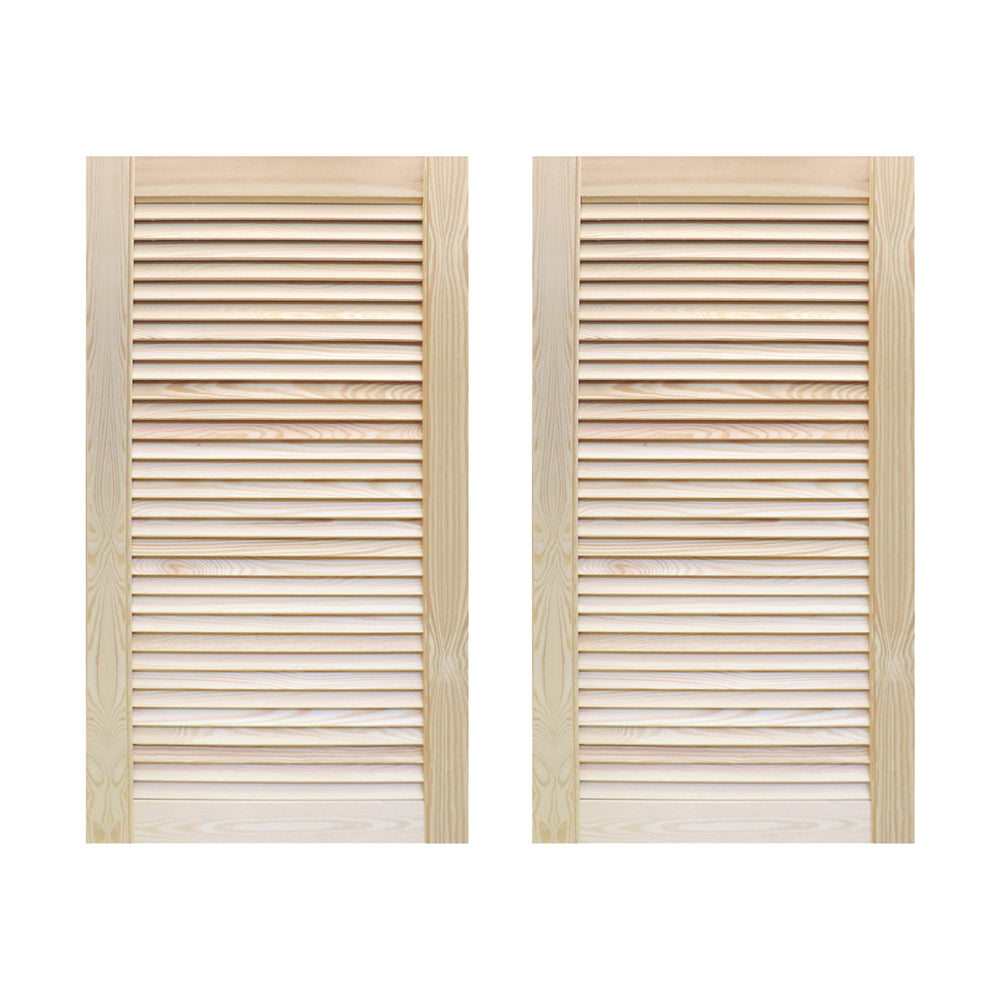 Onlywood Confezione 2 Persiane in Legno da Esterno in Pino Naturale Massello - 600 x 700 h mm