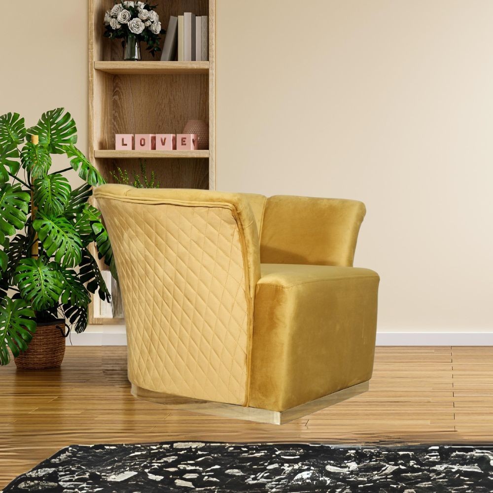 Poltrona Argentario Berger velluto colore mostarda