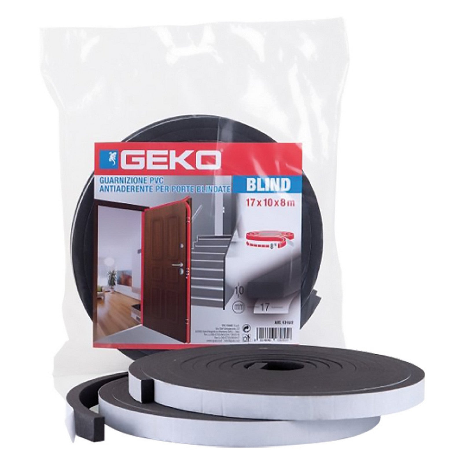 parafreddo in pvc per porte blindate 'blind' mm 17 x 10 - mt. 8 antracite cod:ferx.805550nlm