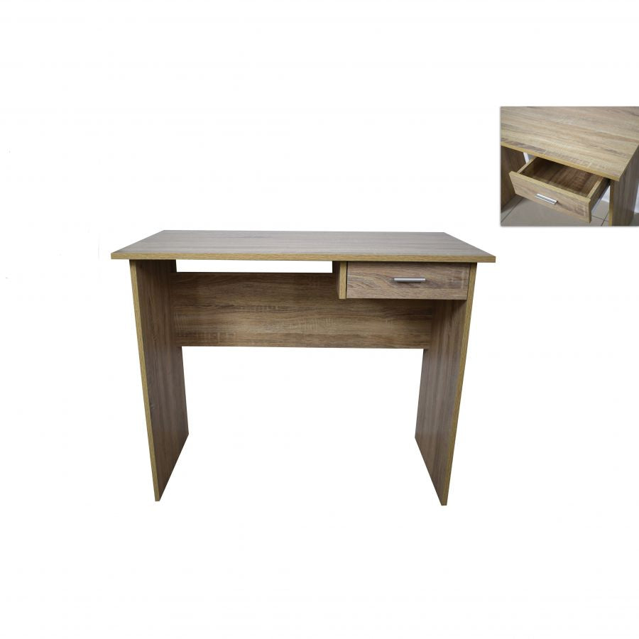 Scrivania con cassetto in legno 90x48xh72cm naturale
