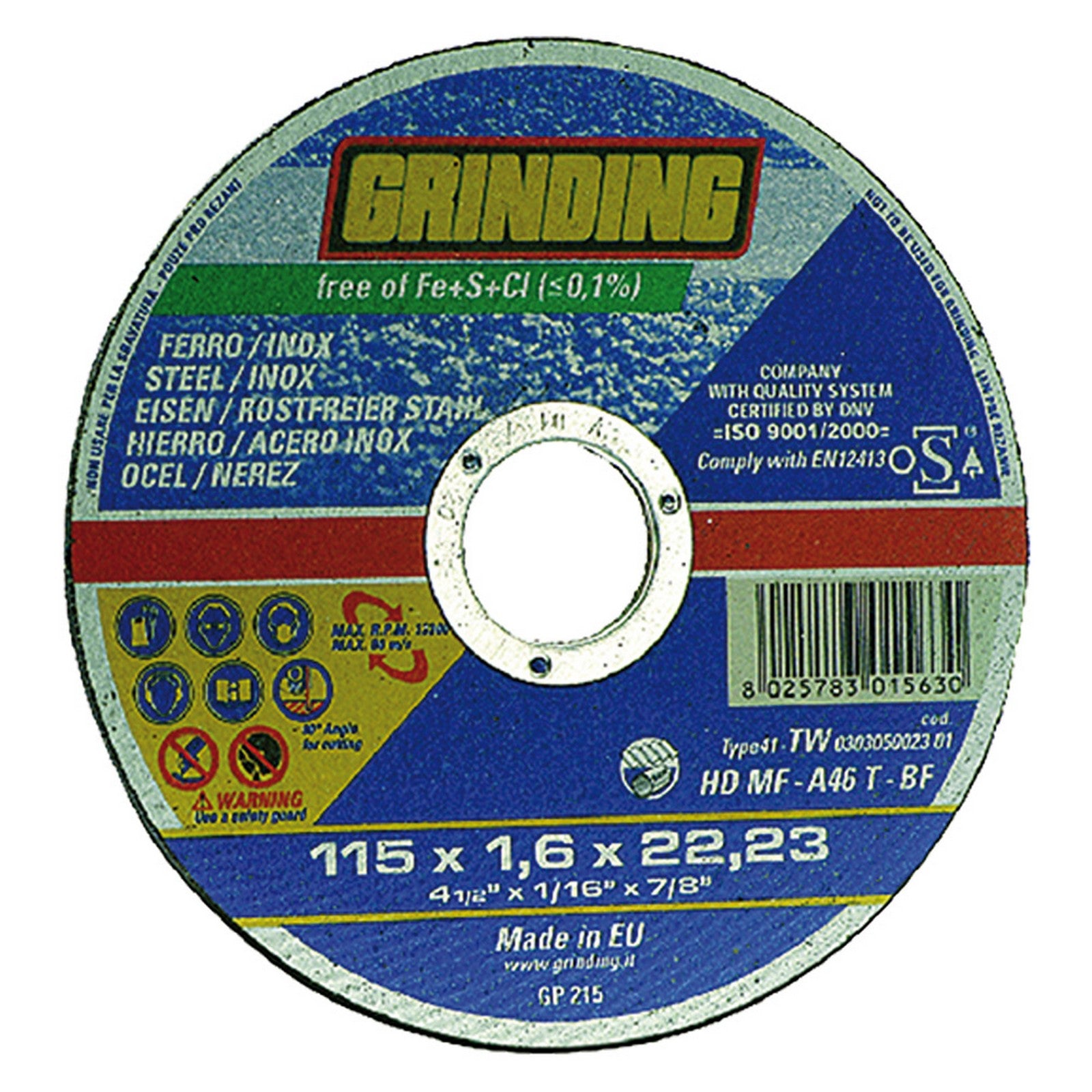 50pz mola abrasiva per inox/ferro ø 125 x 1 cod:ferx.5010530nlm