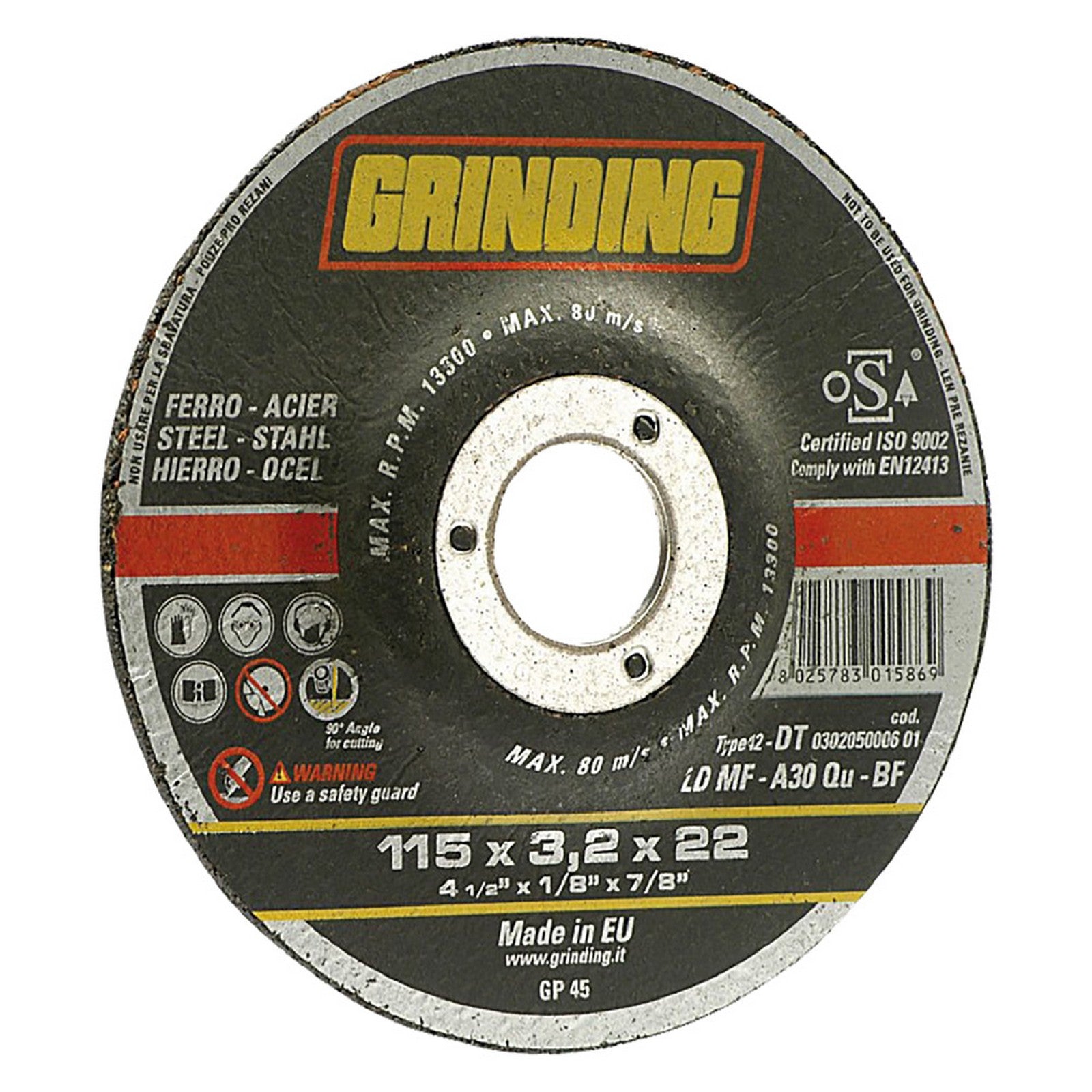 50pz mola abrasiva per ferro ø 115 x 3,2 codice 501066 cod:ferx.501066nlm